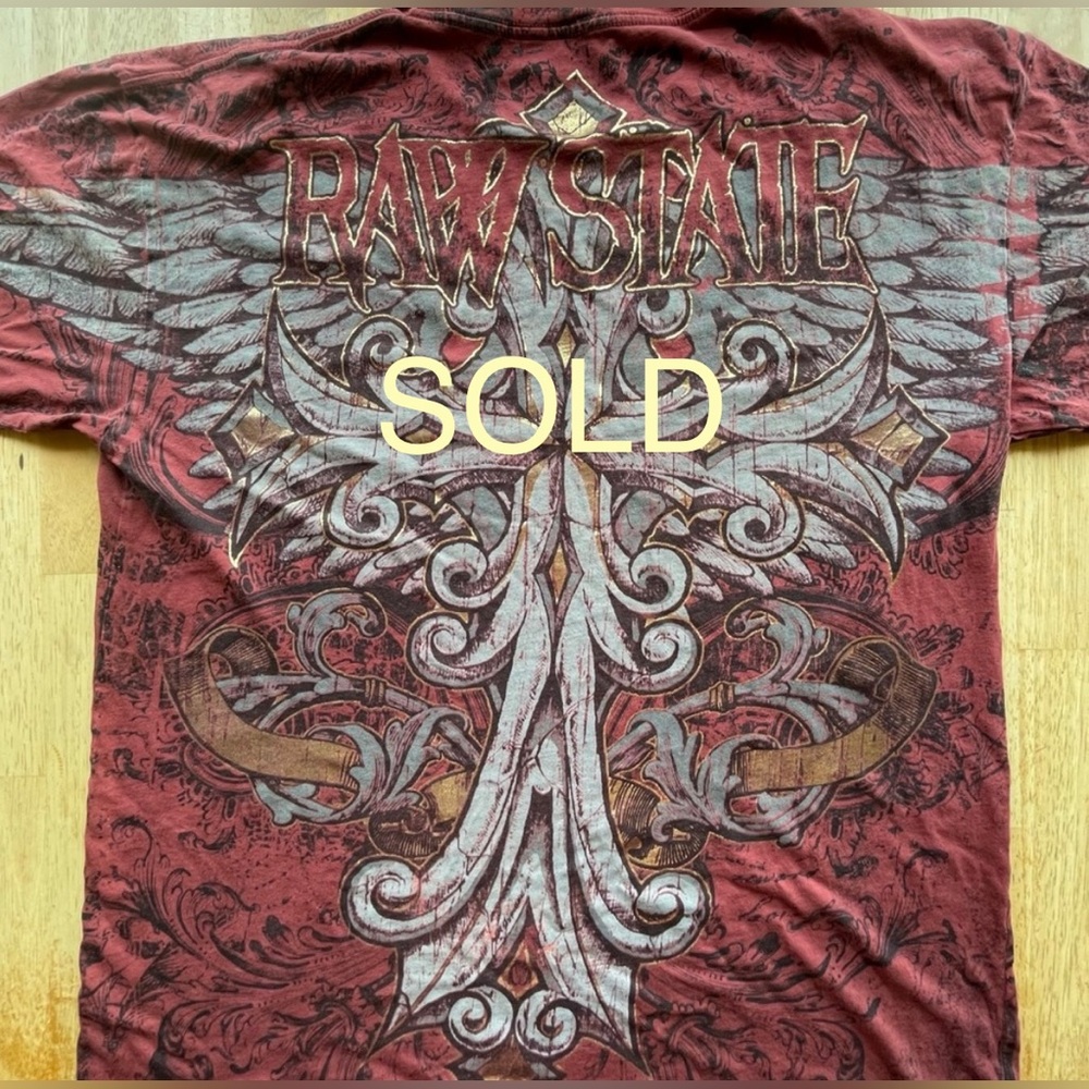 Y2K Men's Xl RAW STATE Graphic T-Shirt